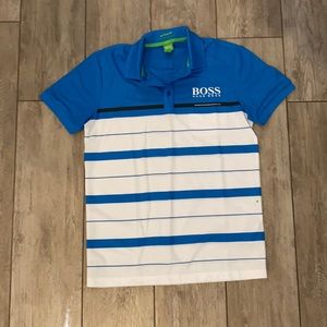 Blue and white Hugo boss golf polo